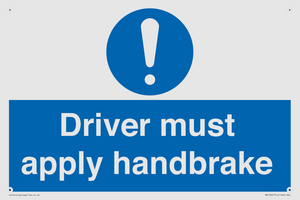 Driver must apply handbrake